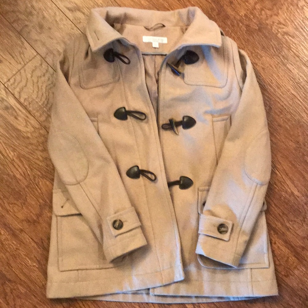 NY&C Camel Peacoat with Brown Toggles